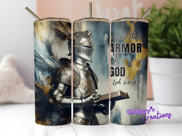 Armor of God Tumbler Wrap Christian PNG