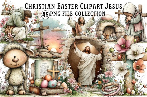 Christian Easter Clipart Jesus Clipart Illustrations