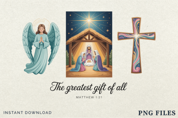 Christian Nativity Scene PNG, Faith Xmas Illustrations