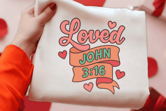 Christian Valentine PNG Design, Loved Joy Illustrations