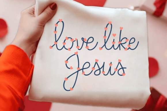 Christian Valentines PNG with Heart Cross Illustrations