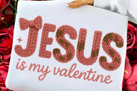 Crochet Jesus Is My Valentine PNG Illustrations
