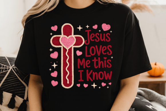 Crochet Jesus Loves Me PNG Illustrations