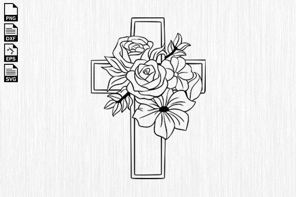 Floral Cross SVG: Christian Cross SVG for Crafts