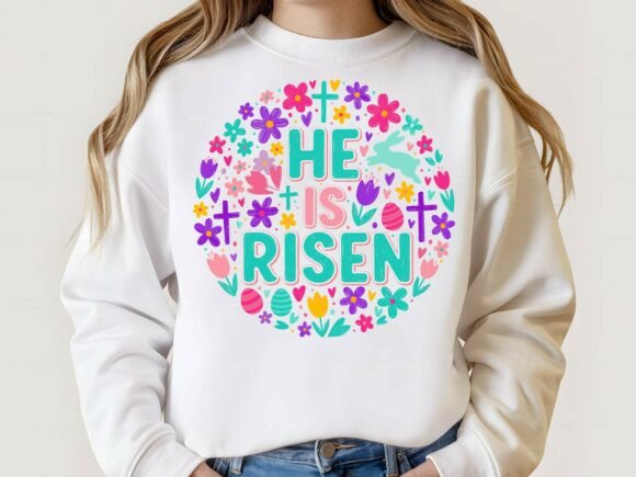 He is Risen Easter Christian SVG & Graphic Templates