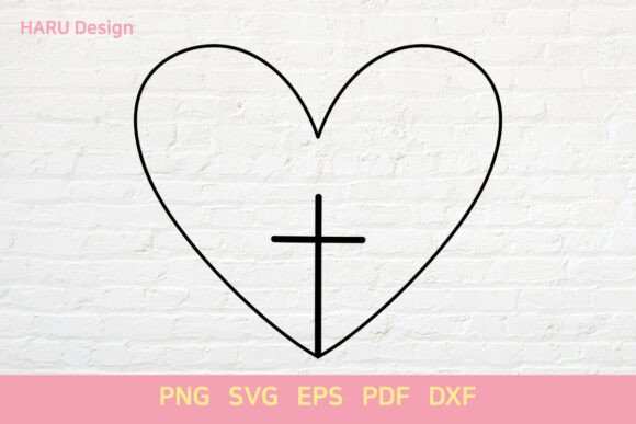 Heart Cross Outline Jesus God Christian Crafts