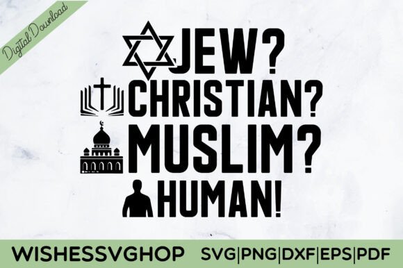 Jew Christian Muslim Human SVG PNG for Crafts