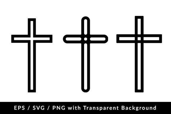 Modern Christian Cross Icon SVG EPS PNG