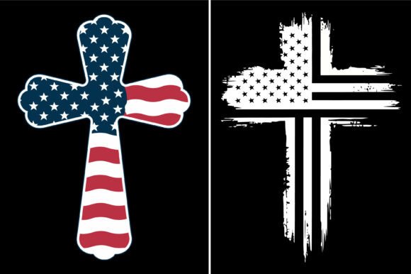 Patriotic American Flag Cross Designs for Crafts