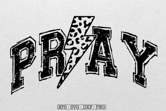 Pray Leopard Bolt SVG: Retro Pray SVG for Crafts