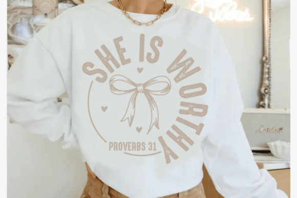 She is Worthy Bow PNG, Women’s Christian Crafts