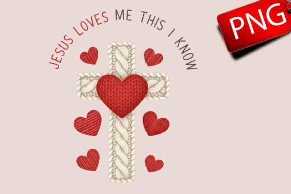 Valentine Crochet Cross: Jesus Loves Me Illustrations