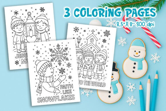 Winter Christian Kids Coloring Pages Amp